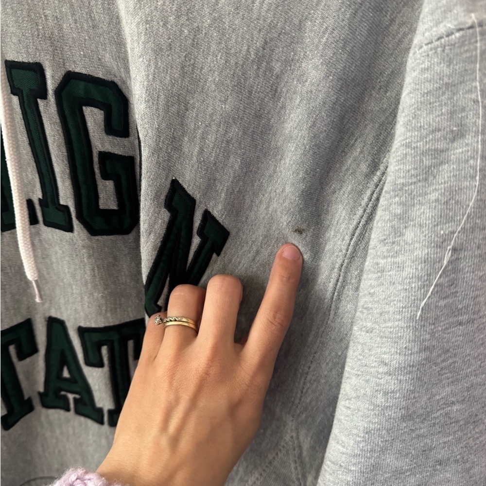 Michigan State L Gray Green Hoodie Pullover Steve & Barry’s - Picture 3 of 5